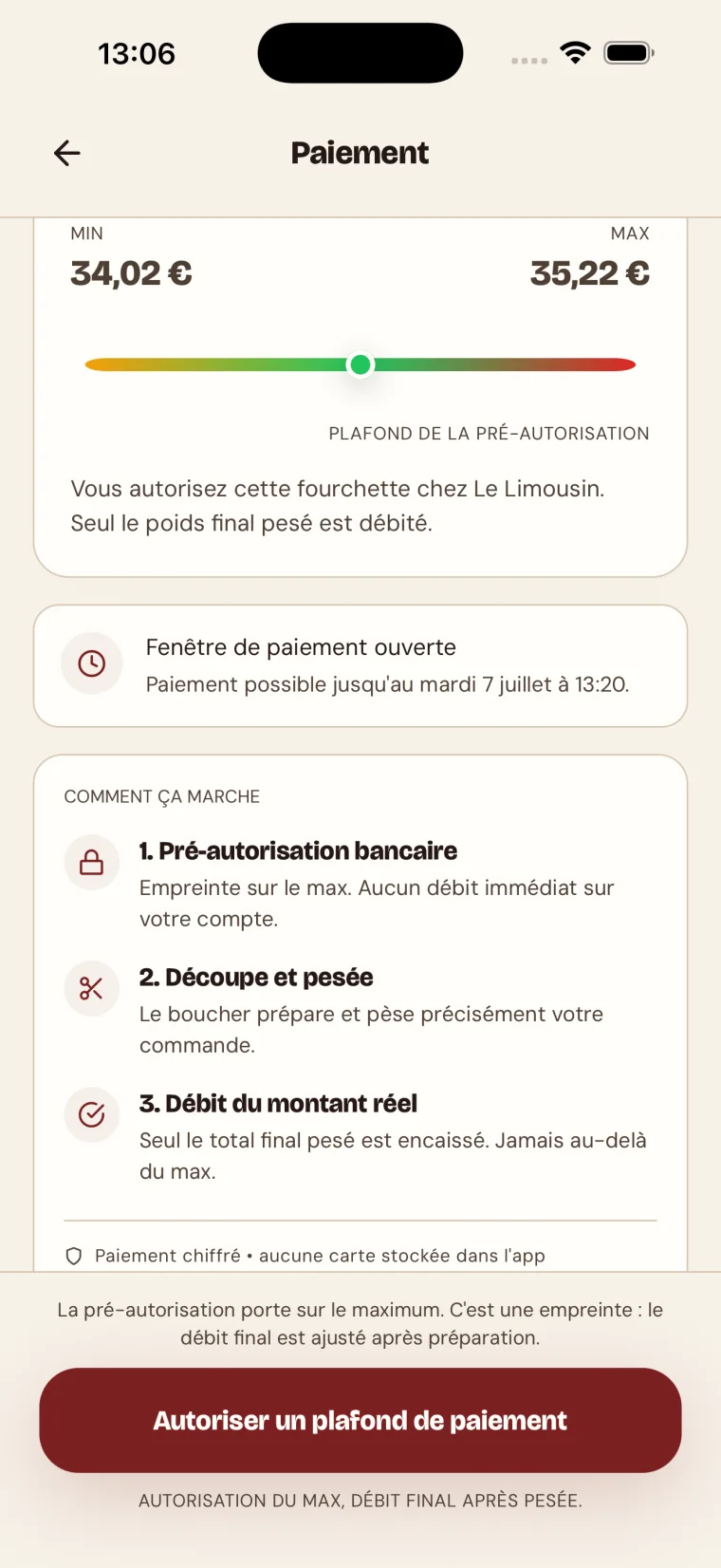 Paiement au poids réel